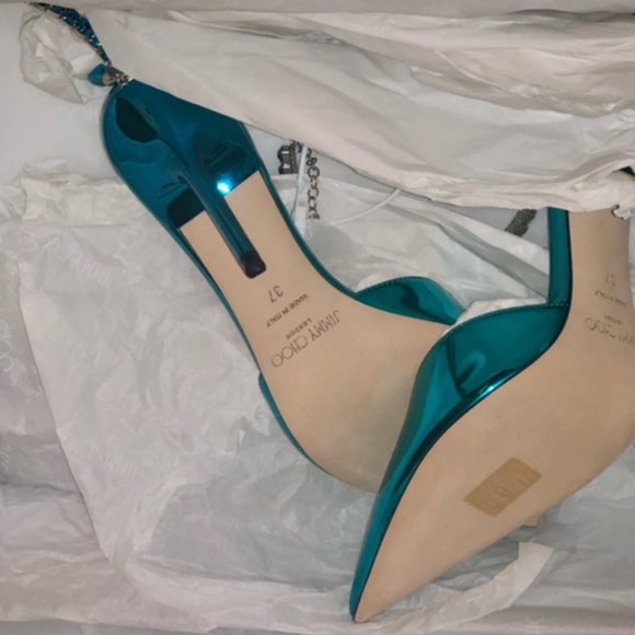 Jimmy Choo Saeda Crystal Ankle Strap Pointed Toe Pump - Picture 5 of 6